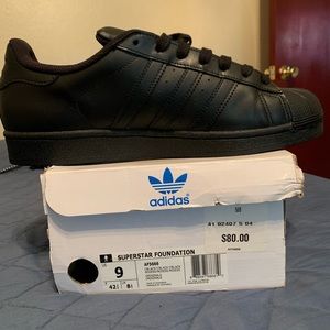 Adidas Superstar size 9 triple Black